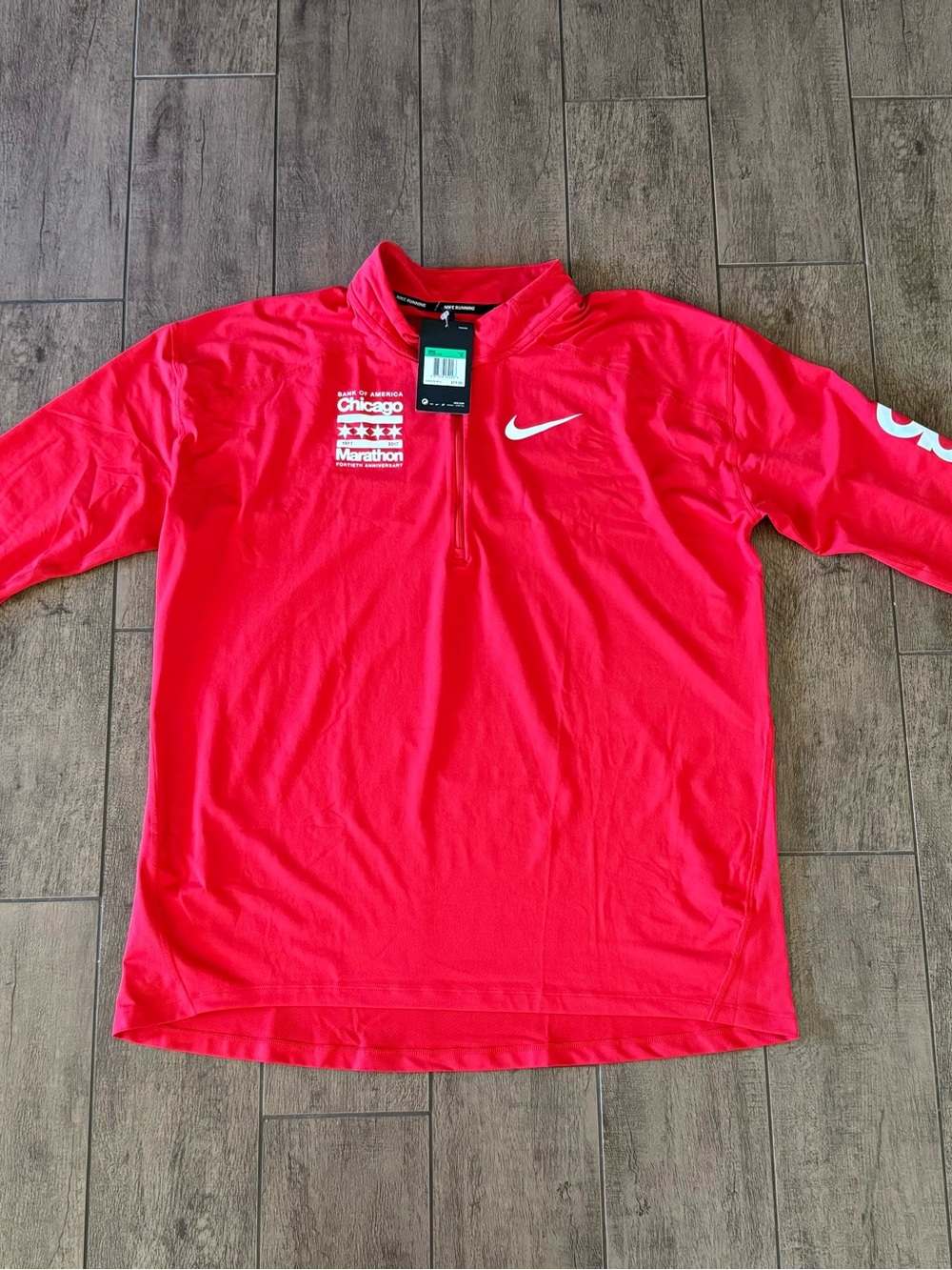 Nike Dri-Fit Chicago Marathon 2017 40th Anniversary 1/4 Zip Pullover Men’s Sz XL